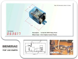 Generac Relay 063617 with Flange Mount, 12VDC Generac Relay 063617 with Flange Mount, 12VDC