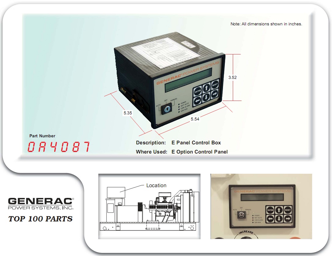 Generac 0A40870SRV Master Control EPanel