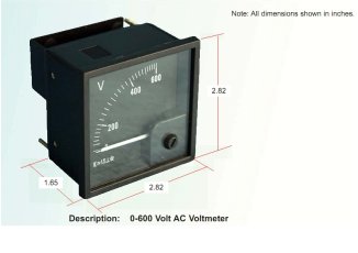 Generac - 070044 AC Voltmeter, 0-600