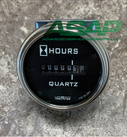 HM40994 Hour Meter 10-28VDC, 2\" Round, Chrome Bezel