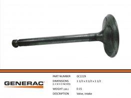 Generac 0C2229 VALVE, INTAKE