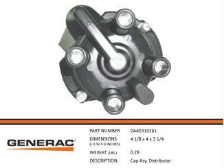 0A45310261, "Cap Assy., Dist., Generac" 0A45310261, "Cap Assy., Dist., Generac"