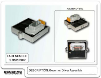 0E31610SRV Bosch Gov Driver PCB, Generac 0E31610SRV Bosch Gov Driver PCB, Generac