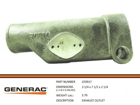 G070917 Exhaust Outlet for Generac/Quicksilver