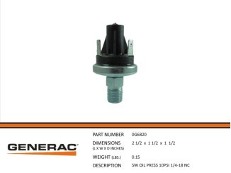 0G6820, SWITCH,OIL PRES 1/4NPTF N.C. "