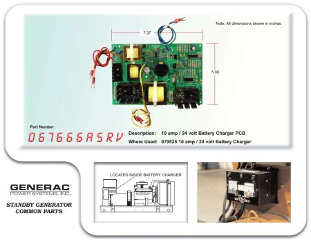 067666ASRV, PCB Assy, 10A 24/120V, Generac