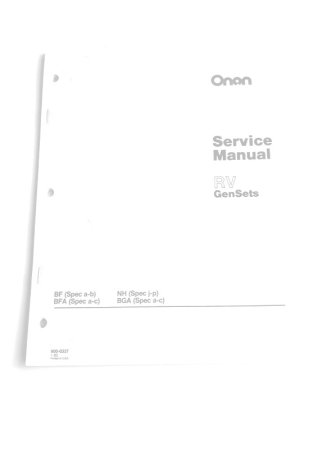 900-0337 Service Manual, NH RV Spec J-P, BF (A-B), BFA (A-C)