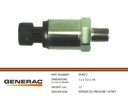 0F4612, SENDER OIL PRESSURE 1/8NPT \"