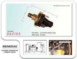 062100, Oil Pressure Switch, Generac