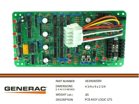 0639040SRV, \"PCB Assy, Logic GTS, Generac\"