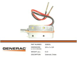 0D8591, \"Solenoid, Choke, Generac\"
