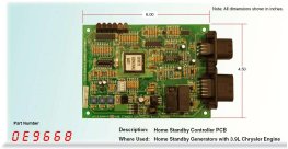 Generac # 0E96680SRV Control PCB for 3.9L HSB