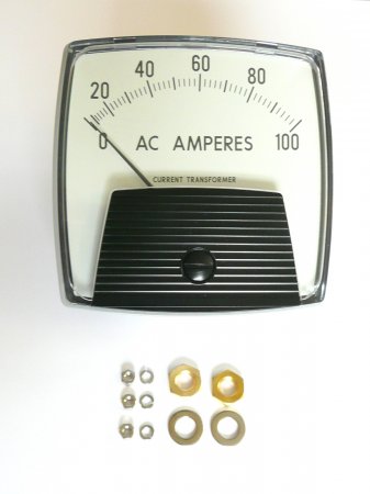 Panel Meter, 100 Amp AC, 3.5\" - (use with CT)