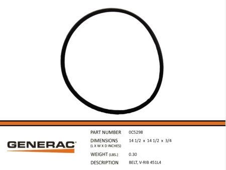 0C5298, \"Belt, Generac QuietPact 75D\"