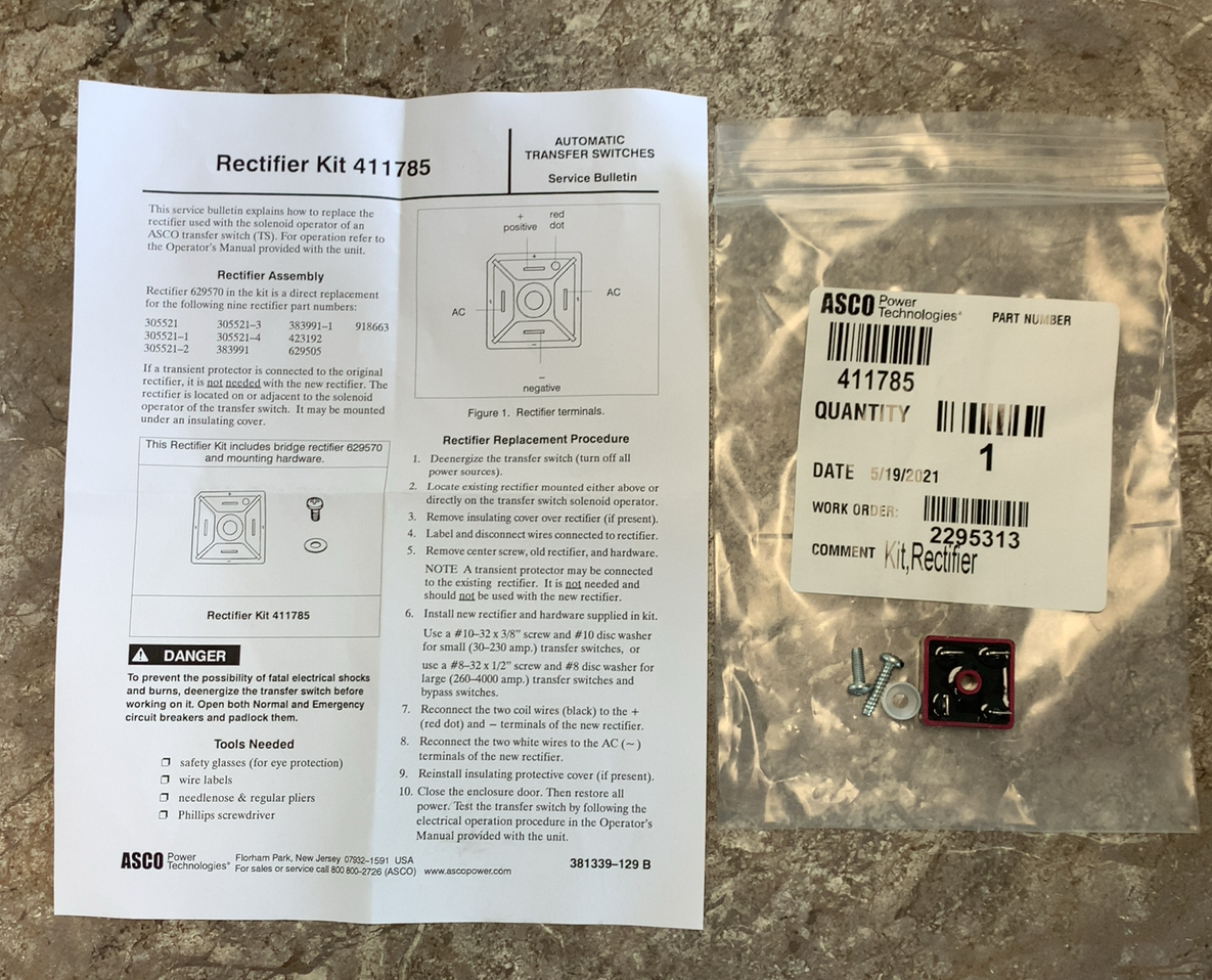 ASCO 411785 - Rectifier Kit [411785]