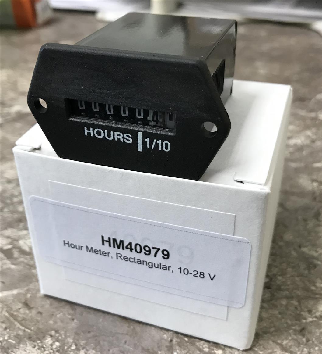 Hour Meter, Rectangular for 12V, 24V, (10-28 VDC) [HM40979]