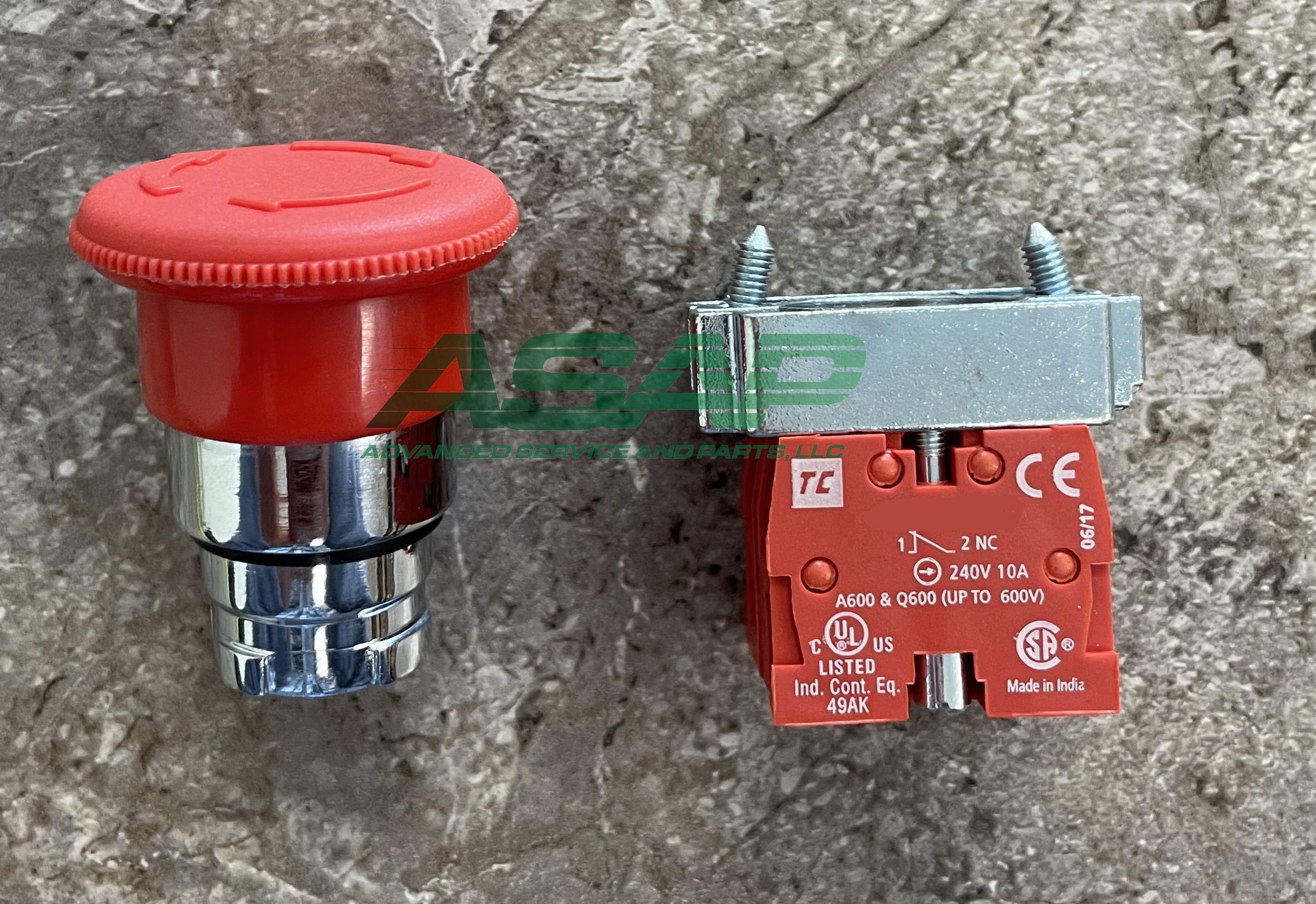 ACC75105-2NC, Red Mushroom E-stop, w/ 2NC contacts [ACC75105-2NC]